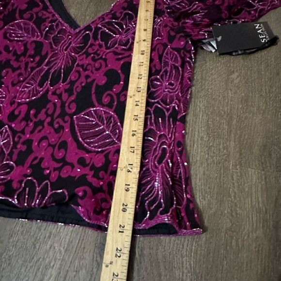 Vintage 90s Sean Collection Womens Silk Pink Beaded Top Blouse Deadstock New L - Picture 13 of 13